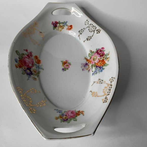 ROYAL BAVARIA MADE IN GERMANY LARGE TWO HANDLE PORCELAIN BOWL  DISH 12" BY 8" - Picture 5 of 11